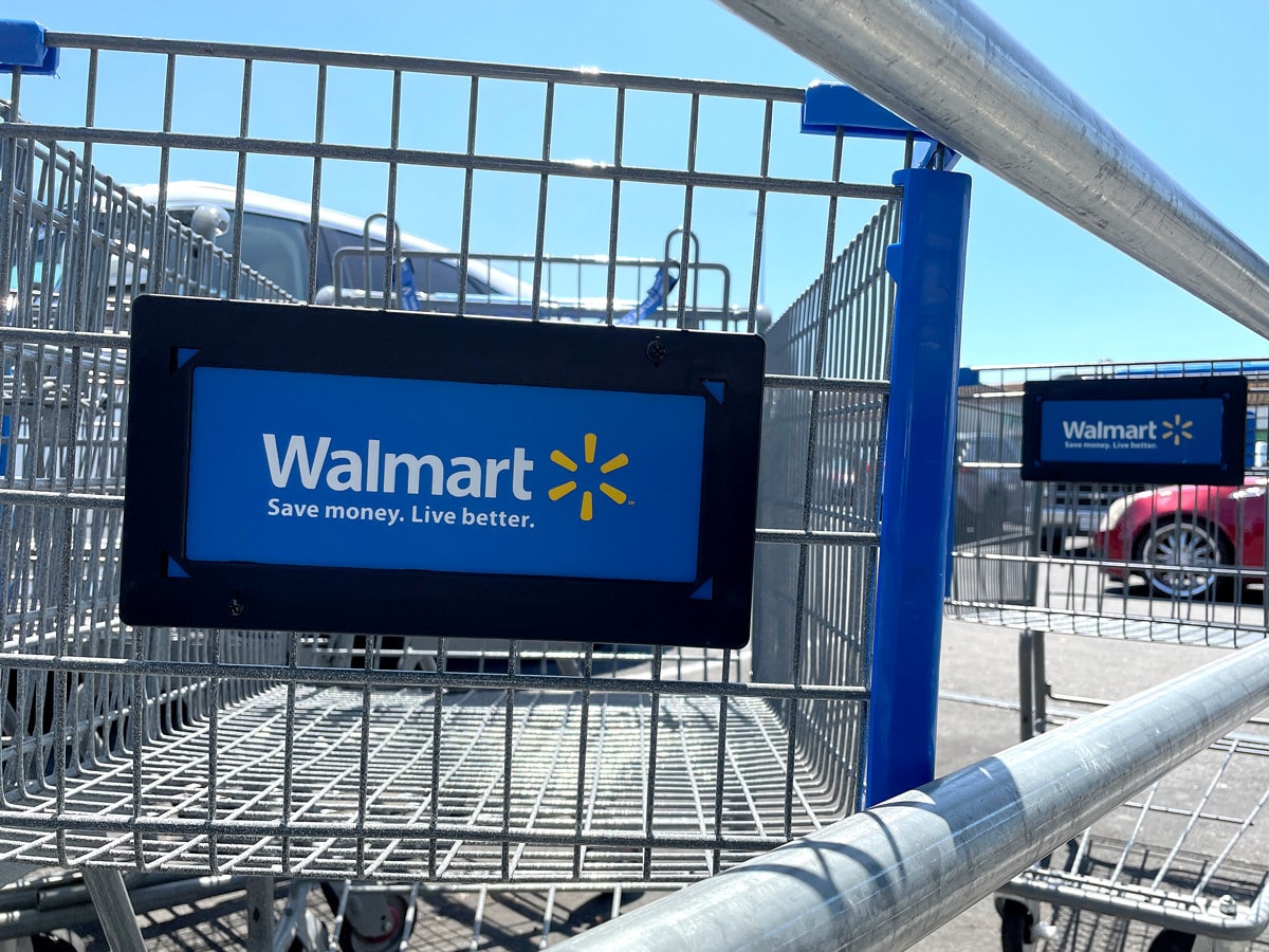 A Walmart shopping trolley.